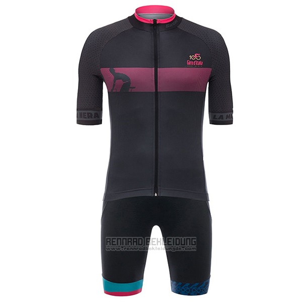 2017 Fahrradbekleidung Giro D'italien Shwarz Trikot Kurzarm und Tragerhose